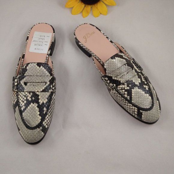 J.Crew Womens Academy Snake Leather Penny Loafers 6 - Picture 3 of 16